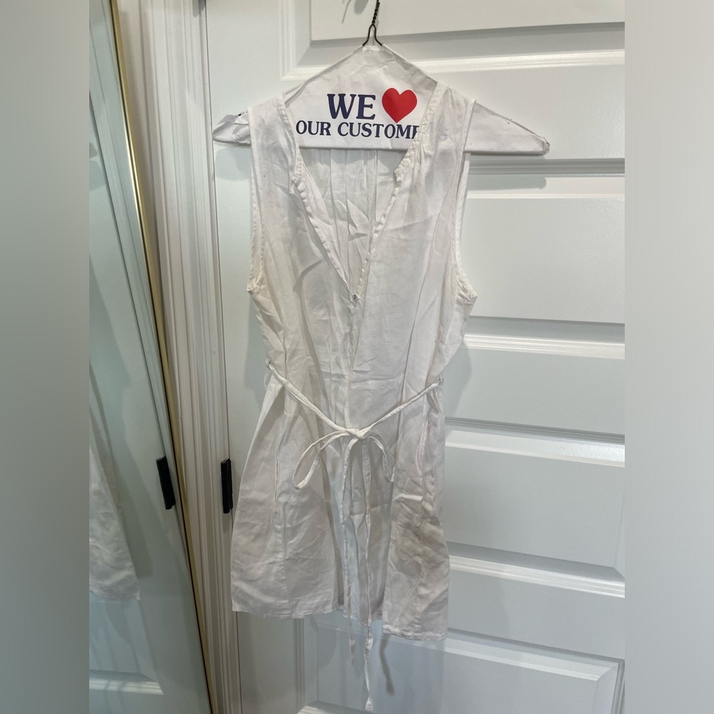 Eileen Fisher white wrap tunic LARGE